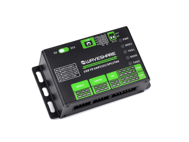USB to UART I2C SPI JTAG Waveshare Converter Adapter Supports Multiple Interfaces Compatible With 3.3V 5V Multiple Protection