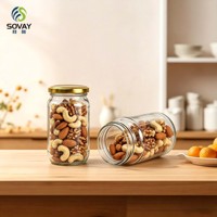 Pot en verre transparent multifonctionnel de 300 ml à col fileté, haut et fin, pour la maison et la vente en gros commerciale