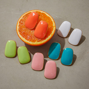 Artificial Fingernails Oval Shape With Gold Edge False <b>Nails</b> For Women <b>Nail</b> Art Decorations Colorful <b>Set</b> - Product Image 3