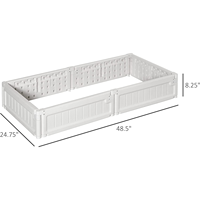 Harga terbaik 4ft dengan 2 kaki plastik 6 panel kayu finishing kotak taman dengan 6 Panel