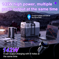 Organizador de Carga para Auto de 142W con Adaptador USB C PD de 3 Puertos y Cargador Rápido de 12V para Encendedor, Cámara de Coche, GPS y Nevera Portátil