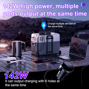 Organisateur <span class=keywords><strong>de</strong></span> <span class=keywords><strong>charge</strong></span> pour <span class=keywords><strong>voiture</strong></span> en voyage, adaptateur USB-C PD 142W, chargeur rapide 3 ports 12V pour allume-cigare, caméra embarquée, GPS, réfrigérateur <span class=keywords><strong>de</strong></span> <span class=keywords><strong>voiture</strong></span> - Product Image 5