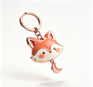 Cute Fox Enamel Metal Key Chain Rose Gold <b>Keyring</b> Animal Pendant Bag <b>Charm</b> Gift - Product Image 2
