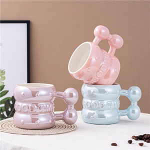 Tasses en céramique créatives de style nordique, grande capacité 400 ml, tasse à café mignonne, tasse en porcelaine, tasse à lait, tasse à café pour cadeaux - Product Image 1