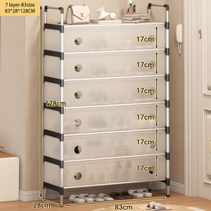 Zapatero Metálico de Alta Calidad a Prueba de Polvo de <span class=keywords><strong>4</strong></span>, 6 y 7 Niveles, Diseño de Fabricante a Bajo Precio, Organizador de Zapatos para Sala de Estar o Dormitorio - Product Image 2