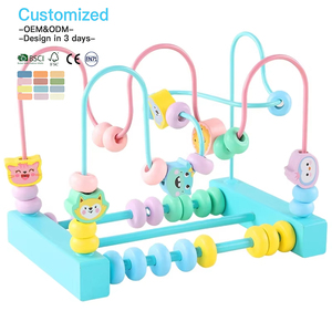 Gioco Educativo <span class=keywords><strong>Montessori</strong></span> Eduland OEM ODM CPC CE con Perline in Legno e Montagna Russa per Riconoscimento di Colori e Forme - Product Image 1