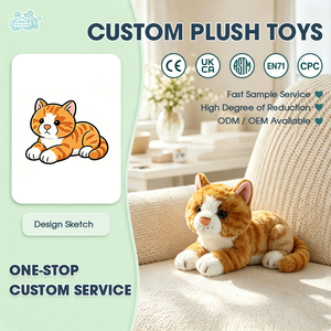 Peluche personnalisée chat tigré orange, jouet en peluche doux, service OEM, poupée chaton gingembre personnalisée, cadeau animal moelleux - Product Image 1