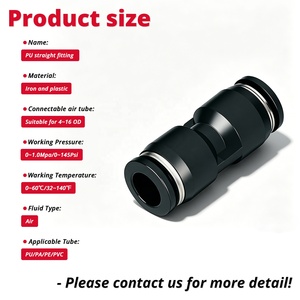 Raccord rapide pneumatique PC pour tuyau de gaz, filetage mâle droit 4/6/8/10/12/<span class=keywords><strong>14</strong></span>/16 <span class=keywords><strong>MM</strong></span>, connexion droite pour <span class=keywords><strong>tube</strong></span> d'air à pousser - Product Image 3