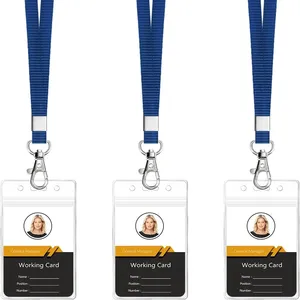 Waterproof ID Card Holders pvc Custom Business Student Exhibition Id Pouch Name Badge Holder Clear Soft Plastic