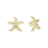 Boucles d'oreilles clous Gemnel étoile de mer scintillante pour femme, bijoux animaux marins, cadeau thème océan tropical pour vacances à la plage