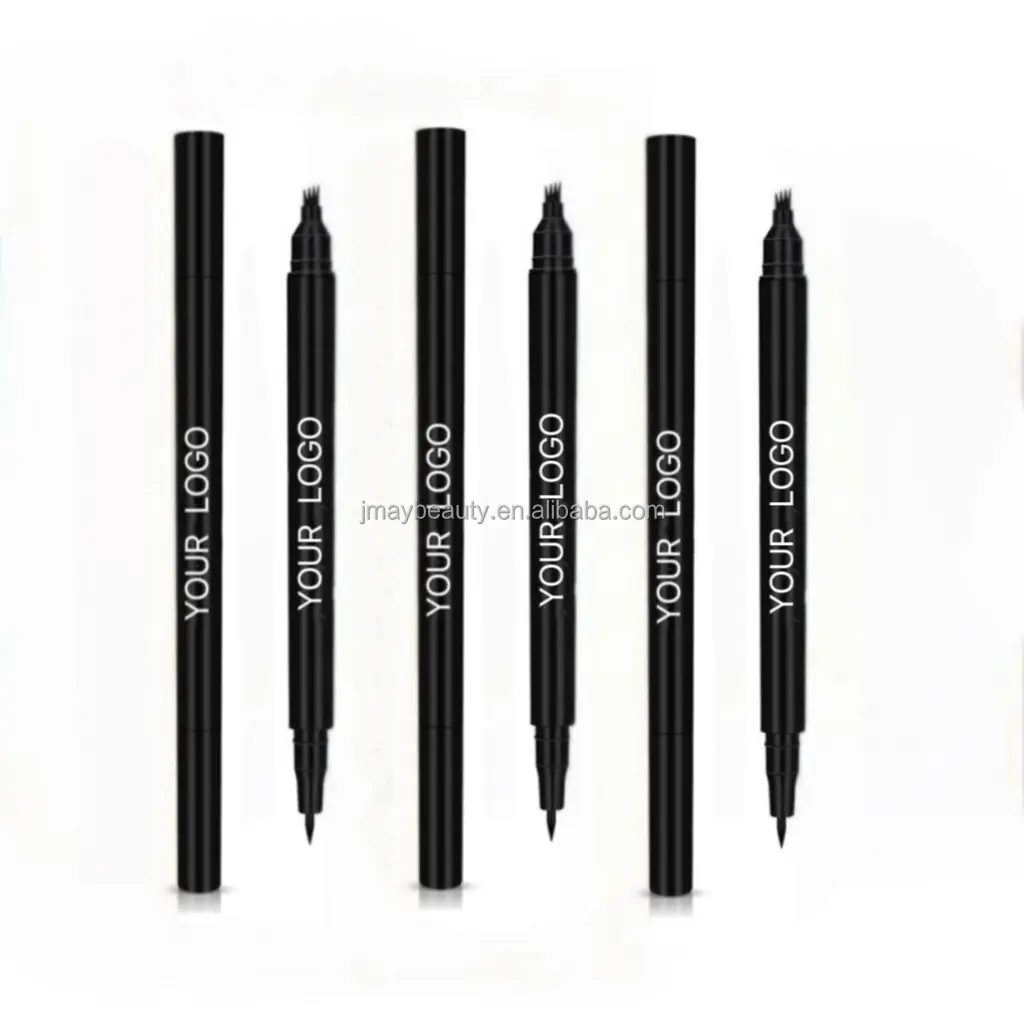 Nuovo trucco impermeabile di tendenza Private Label personalizzato senza Logo 2 in 1 occhio marrone e fodera penna sopracciglio matita per Eyeliner