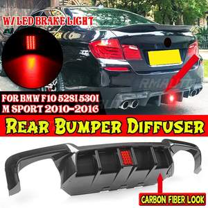 New Car Rear Bumper <b>Diffuser</b> Lip Chin Body Kits W/ <b>Led</b> Brake <b>Light</b> for BMW F10 528i 530i M Sport 2010-2016 Rear Bumper Spoiler - Product Image 1