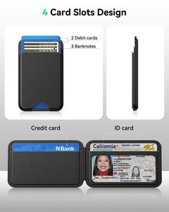 Portefeuille RFID personnalisé pour cartes de visite intelligentes avec fonction de localisation, traceur de puce, portefeuille fin en cuir PU MagSafe pour iPhone - Product Image 2