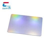 Etiqueta Mini de PVC Holográfica Arcoíris Personalizable de Alta Calidad, Tarjeta de Agradecimiento Impermeable con RFID, Grabado Láser NFC NTAG213