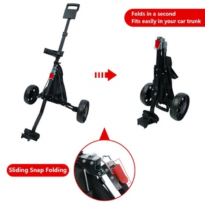 Verstelbare Handgreep Opvouwbare 2-wielige Golfkar Inklapbare Lichtgewicht Handkar Aluminium Golftrolley Met Voetrem - Product Image 4