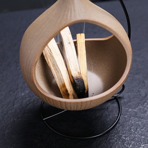 Brûleur d'encens en céramique LANJO pour Palo Santo et <span class=keywords><strong>sauge</strong></span> avec support pour Bakhoor et four suspendu artisanal pour la combustion - Product Image 3