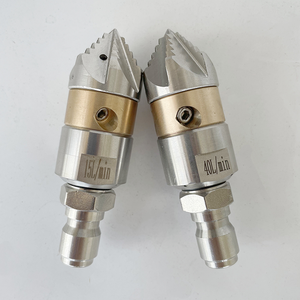 CS Good Quality 3/8" M22 Female Stainless Steel <strong>Roots</strong> Cut Nozzle <strong>Spray</strong> Rotating 15-40L Sewer Pipe Drain Cleaning Nozzle - Product Image 1