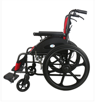 Kursi Roda Lipat Manual Aluminium dengan Ransel Desain Portabel Disetujui Maskapai Penerbangan untuk Lansia dan Penyandang Disabilitas Kapasitas 150KG