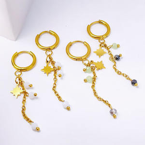 Ensemble de bijoux tendance en acier inoxydable plaqué or imperméable personnalisé pour femmes - Product Image 1