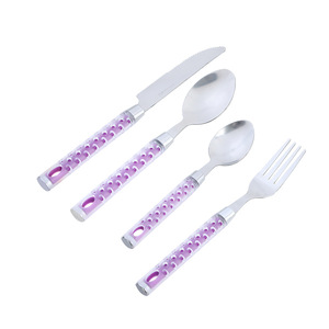 Sang Trọng màu tím Flatware Set thép không gỉ bạc Set phong cách cổ điển 4/24 muỗng dao nĩa thiết lập dao kéo - Product Image 5