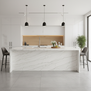 Losa de Cuarzo Artificial Blanco Calacatta HIC de Alta Calidad Directo de Fábrica para Encimeras de Cocina, Tocadores de Hotel y Recepción - Product Image 4