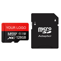 Carte TF en plastique OEM personnalisée avec logo, haute vitesse, 64 Go, 128 Go, classe A1, classe 10, U3, noire, certifiée CE, prix d'usine en gros