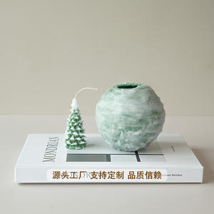 Bougie personnalisée LANJO créative sphérique à combustion spirale rotative, effet de neige fondante sur les bords, Velas - Product Image 4