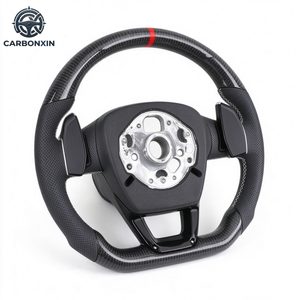 Volante Deportivo Estilo RS de 3 Radios, Semiperforado, de Cuero y Fibra de Carbono para Audi Serie Q5L/Q3/Q5/Q7/Q8/RSQ - Product Image 1