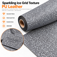 Cuir PU à motif grille de glace étoilée personnalisé, cuir synthétique géométrique à effet chromatique pour étui de téléphone, emballage de boîte cadeau, étiquette
