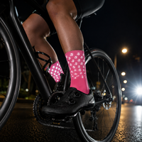Chaussettes de cyclisme rembourrées unisexes en nylon avec logo personnalisé, chaussettes de sport en gros