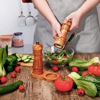 Moulin à poivre manuel Moulin à poivre rétro en bois Fournitures de cuisineBroyage au sel de merCeramic Mill CoreKitchen Tools