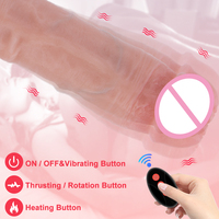 Kabelloser Ferngesteuerter Ausziehbarer Realistischer Dildo-Vibrator mit Schwing- und Stoßfunktion sowie Heizung für Frauen-Sexspielzeug