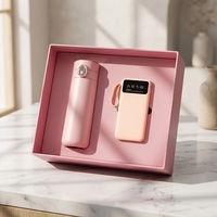 Ensemble Cadeau d'Affaires Personnalisable : Gourde Isotherme Promotionnelle en Acier Inoxydable 450ml avec Affichage de Température et Batterie Externe 10000mAh
