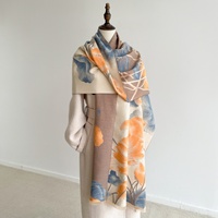 Nouveau foulard long et épais en polyester pour femmes musulmanes, style chinois Lotus Carpe, 185 cm, usage quotidien à Hangzhou