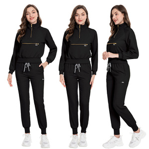 Conjunto de Dos Piezas de Uniforme <span class=keywords><strong>Quirúrgico</strong></span> Elástico para <span class=keywords><strong>Hombre</strong></span> y Mujer, Camiseta de Manga Larga para Correr o Uso Casual, Traje de Enfermería - Product Image 4