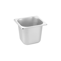 Bac Gastronorm GN 1/6 en Acier Inoxydable 304 Chauffable et Multifonctionnel pour Condiments, Sauces, Bar à Salades – Usage Commercial