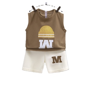 Conjunto de Verano para Niños, Camiseta sin Mangas y Pantalones Cortos, Conjunto de Dos Piezas de Ropa Infantil, Delgada, Venta al por Mayor - Product Image 4