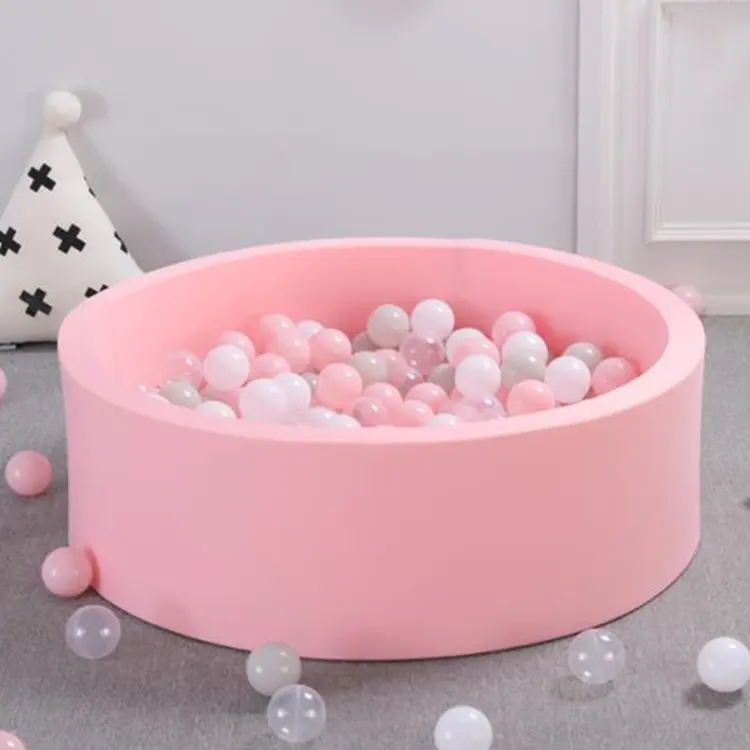 Hoge Kwaliteit Grijs Roze Groen Bruin Paars Zachte Ronde 90Cm 130Cm Foam Opvouwbare Bal Pit Kinderen Peuter Kinderbox baby Foam Pit