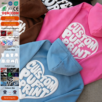 Sweat à capuche personnalisé imprimé en 3D, fabricants de vêtements avec logo personnalisé, impression sérigraphique personnalisée, streetwear imprimé en relief, sweat à capuche imprimé en relief