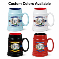 Chope à bière en céramique souvenir d'Amsterdam, personnalisée avec les monuments de la Hollande, en porcelaine, cadeau de voyage, OEM ODM, vente en gros