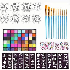 Ensemble de peinture pour le <span class=keywords><strong>visage</strong></span> à l'<span class=keywords><strong>aquarelle</strong></span> personnalisable de 42 couleurs avec emballage en boîte de couleur, soluble dans l'eau, pour Halloween et Noël - Product Image 6