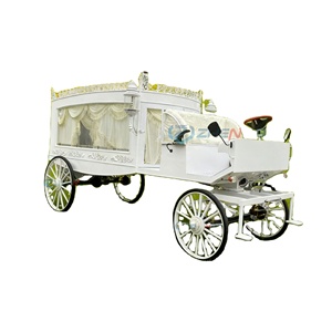 Popular White Hearse Funeral Carriage Coffin Cart Funeral Car Vintage Funeral Carriage Hearse for Sale - Product Image 1