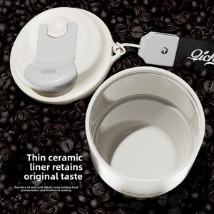 Taza de Café Aislada al Vacío de Acero Inoxidable, Portátil, para Exteriores, con Revestimiento Interior de Cerámica, Mantiene las Bebidas Frías, Diseño Moderno y Minimalista, Ideal para Regalo - Product Image 2