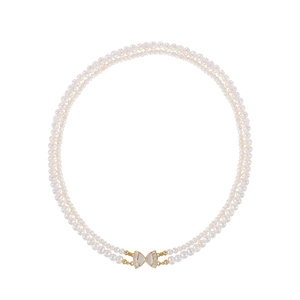 Collar de Perlas 1491 para Mujer, Cadena de Perlas de Doble Capa - Product Image 4