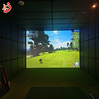 Simulador de Golf de Acero Inoxidable, Pantalla Interactiva Inteligente para Deportes en Interiores, Centro de Juegos con Proyección, Máquina de Entretenimiento Multijugador