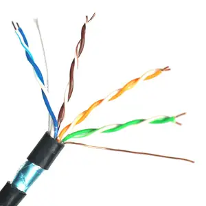 מונחת cat5e נחושת 24awg רשת טלפון חיצונית cat5 כבל 1000ft tp כבל יחיד cat5e כבל 305 מ'