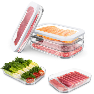 กล่องเก็บเนื้อสัตว์แบบซ้อนได้ ปิดสนิท พร้อมฝาปิด สำหรับแช่เย็น เหมาะสำหรับเบคอนและการจัดเก็บอาหาร - Product Image 1