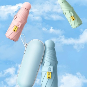 Bestseller 19 Inch 5 Folding Mini Capsule Umbrella Mini Pocket Umbrella Parasol Sun Shade Portable for Women Travel - Product Image 1