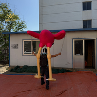 Costume gonflable de flamant rose portable, en tissu Oxford léger, accessoire interactif pour performance en parc à thème ou défilé de rue