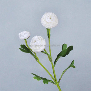 ดอกไม้ประดิษฐ์ E-1100 ขายส่ง แบบ 3 หัว ดอกบัวและดอกกุหลาบผ้าไหมประดิษฐ์ สำหรับตกแต่ง - Product Image 3